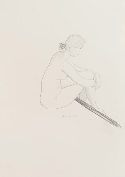 nude drawing, pencil on paper