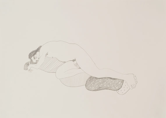 nude drawing, pencil on paper