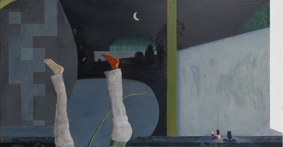 Mystical YUPPIES Doing Yoga – zeitgenössische Malerei, Acryl und Öl auf Leinwand, von Alexander Wessel, Düsseldorf